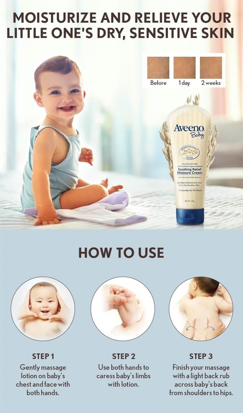 AVEENO® 嬰兒舒緩滋養護膚霜, 227克
